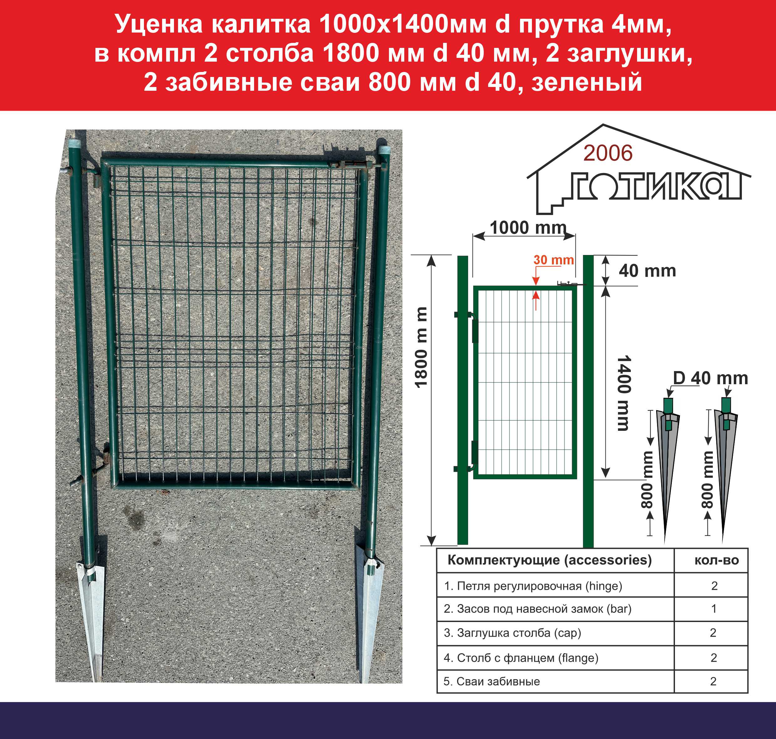 0Уценка калитка 1400х1000 Сделай Сам